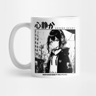 Black and White Japanese Anime and Manga Streetwear Kawaii Waifu Girl Mug